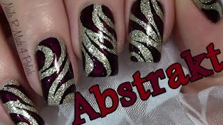 Elegant Abstraktes Nageldesign selber malen  Nail art Design tutorial  Nägel lackieren [upl. by Yengac]