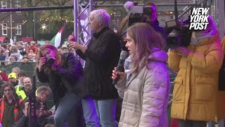 Greta Thunberg scolded by climate protestor for acknowledging Israel Palestinian conflict on stage [upl. by Marquis]