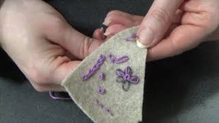 Adult Craft Beginner Embroidery Demo and Corner Bookmark [upl. by Eihpos]