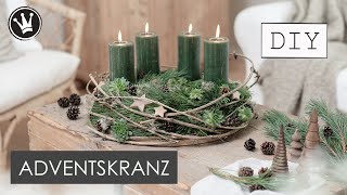 DIYADVENTSKRANZ SELBER BINDEN mit Kiefer Zypresse amp Clematisranke  ganz einfach und natürlich [upl. by Ilatfen]