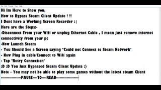 HOW TO BYPASS STEAM CLIENT UPDATE WORKING TRICK [upl. by Ezarras]