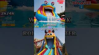 Water park vs roller coaster animation edits shorts shortsvideo trendingshorts [upl. by Esorylime]