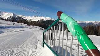 CHALLENGE  HIT ALL THE TARGETS FUN Green KIDS run with RAMPS amp ARCHES Skiing  Les Arcs  Mar 2023 [upl. by Haze]