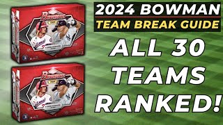 2024 Bowman Team Break Guide  All 30 Teams Ranked  Releases May 8th  Bowman Baseball Cards [upl. by Hal252]