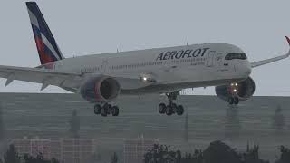 Landing at Moscow UUEE Aeroflot A350 XP11 [upl. by Tudela275]