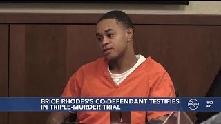 Brice Rhodes’ codefendant testifies in triplemurder trial [upl. by Ahsekim]