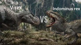 Vrex vs Indominus rex Dino battle [upl. by Kolk]