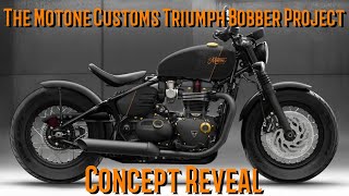 Custom Triumph Bonneville Bobber Black project Concept [upl. by Eaver]