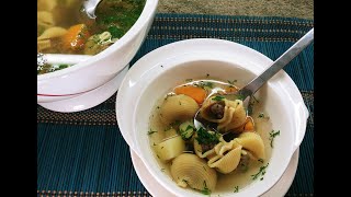 SOPA DE CALABAZA CON PASTA LUMACONI ES DIVERTIDA Y A LOS NIÑOS LES GUSTARÁ SOPA DE GALETS [upl. by Otreblada257]