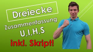 Konstruktion besonderer Punkte im Dreieck  U H S I  KURZE Zusammenfassung mit SKRIPT [upl. by Lourie251]