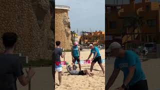 When beach volleyball coaches try beach handball 🤧🤧 beachvolleyball beachhandball handball [upl. by Geneva342]