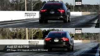 Audi S7 40 TFSI Quarter Mile  APR Stage I vs Stock [upl. by Yadrahs]