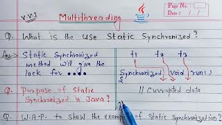 static synchronization in java multithreading  fix synchronized problems in java [upl. by Seidel]