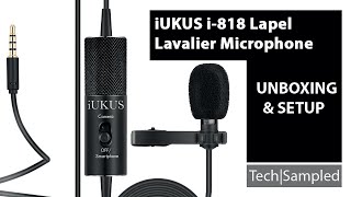 iUKUS i818 Lapel Lavalier Microphone Unboxing  Setup and How to Connect to an iPhone [upl. by Lekim469]