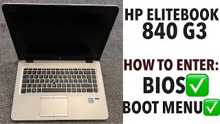 HP Elitebook 840 G3  How To Enter Bios UEFI Settings amp Boot Menu Options [upl. by Aicilegna]