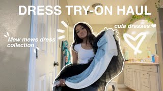 DRESS TRYON HAUL  mew mews review [upl. by Esital]