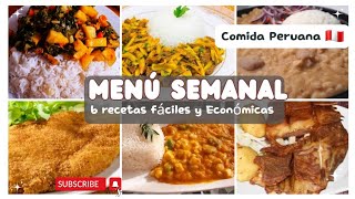 ✅️ 6 RECETAS FÁCILES y RÁPIDAS PARA EL ALMUERZO MENÚ SEMANAL ✅️  COCINA PERUANA comida Peruana 🇵🇪 [upl. by Dlopoel]