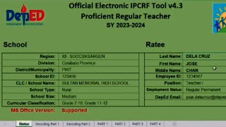 OFFICIAL TEMPLATE electronicIPCRF for Teacher IIII SY 20232024 Tutorial [upl. by Ethelinda]