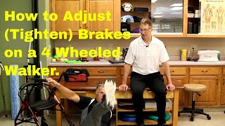 How to Adjust Tighten Brakes on a 4 Wheeled Walker Is it a Good Walker to Use [upl. by Jereld]