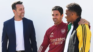 Jurrien Timbers first day at The Arsenal  Behind the scenes [upl. by Tawsha]