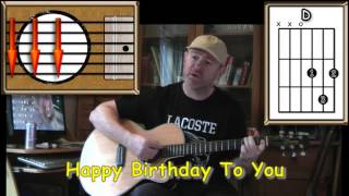 Happy Birthday To You  Acoustic Guitar Lesson  easy [upl. by Ayekel]