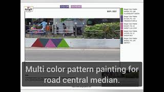 Creative multicolor painting for road median [upl. by Eyram]