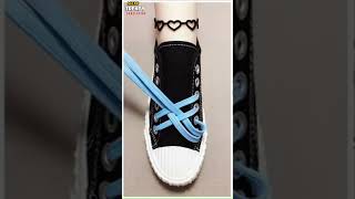 How to tie shoelaces canvas Shoe lacing 6 holes shorts shoeslacestyles [upl. by Abran]