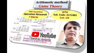 Arithmetic Method9Game theoryOddments methodORGTU ImpGTU paper solutionOperation Research [upl. by Bajaj]