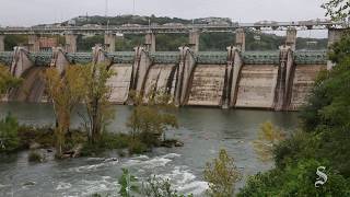 Lower Colorado River Authority opens floodgates at Tom Miller dam [upl. by Ireva]