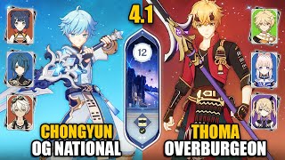 F2P Chongyun OG National amp Thoma Burgeon Team  Spiral Abyss 41 Floor 12 9 Stars  Genshin Impact [upl. by Morvin319]