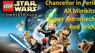 LEGO Star Wars The Complete Saga  Chancellor in Peril  All Minikits  Red Brick Super Astromech [upl. by Sedgewick]