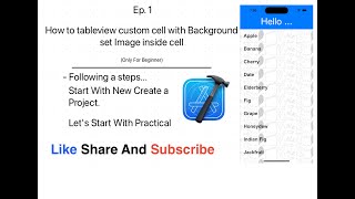 Xcode Tutorial How to Set an Image Inside UITableViewCell [upl. by Nairadas]