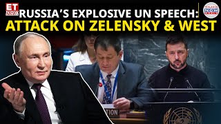 Russias Bold UN Speech That Shocked The World Harsh Criticism of Zelensky and Western Intervention [upl. by Eveneg]