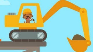 Digger Cartoons for Children  Backhoe Excavator and Crane  Construction trucks for children Ep1 [upl. by Atinuhs346]