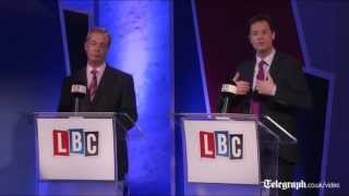 Highlights Nick Clegg and Nigel Farage debate the EU [upl. by Hirz]