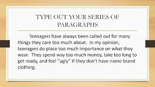 OSSLT  How to Write the Series of Paragraphs [upl. by Hadden]