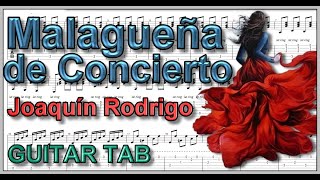 quotMalagueña de Conciertoquot by Joaquín Rodrigo Guitar Tab [upl. by Nnylaehs]