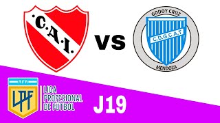 Independiente 11 Godoy Cruz en vivo LIGA PROFESIONAL ARGENTINA Jornada 19 [upl. by Sihun]