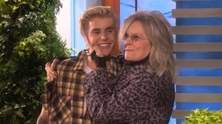 Diane Keaton Has Fangirl FreakOut Over Justin Bieber On Ellen [upl. by Airak803]