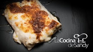 Canelones o crepes de pollo con salsa blanca o bechamel [upl. by Arramas328]