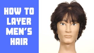 Feathered Layers Men’s Haircut Tutorial  TheSalonGuy [upl. by Perle656]