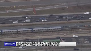 CTA Blue Line service restored after person injured at Western stop [upl. by Loresz]