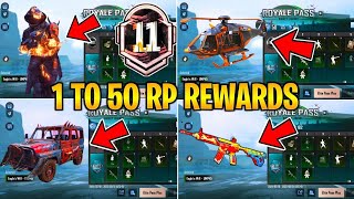 MONTH 11 ROYAL PASS 1 TO 50 REWARDS 🔥 M11 ROYAL PASS 🔥 1 TO 50 RP 🔥 BGMI amp PUBG MOBILE M9 ROYAL PASS [upl. by Teews465]