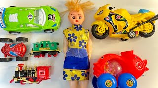 Gadi Wala Cartoon  Naye Khilaune Ki Video Part 4  Barbie Doll Car Train Truck Jcb [upl. by Ecirahs354]