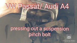 Suspension pinch bolt removal using a ball joint press [upl. by Outhe473]