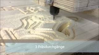 Schlüsselbrett fräsen auf Eigenbau CNC Fräs Maschine [upl. by Brandais]