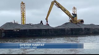 Project completed to increase habitat for oysters in Calcasieu Lake [upl. by Erhard]