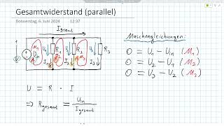 Parallel Widerstand Ω Formel Herleitung  mit Kirchhoff und Ohmsches Gesetz  Tutorial  Informatik [upl. by Hait]