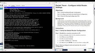 1014 Packet Tracer  Configure Initial Router Setting [upl. by Batchelor860]