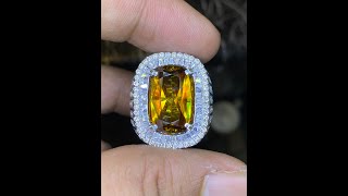 Natural 664ct rainbow brown sphene microsetting [upl. by Melvina167]